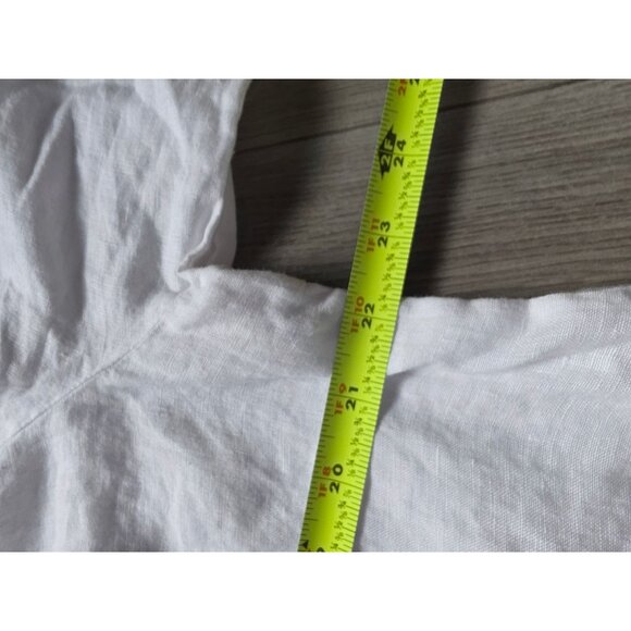 Charter Club White Crochet Neckline Linen Blouse Size 16 - Picture 7 of 7